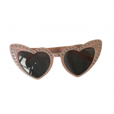 Sunglasses Heart - Rhinestone Light Pink with Black Lens